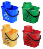 12 Litre Coloured Mop Buckets with Cone Wringers